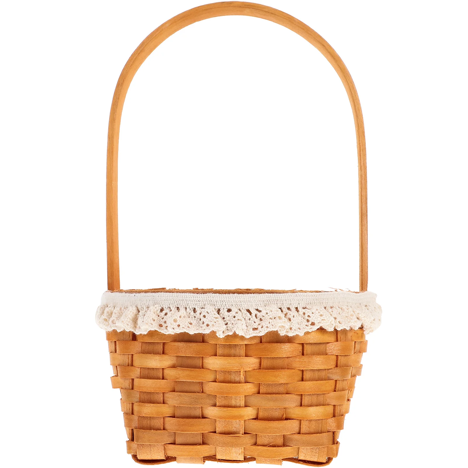 

Wooden Woven Basket Multifunctional Storage Home Decor Portable Farmhouse Rustic Style Flower Baskets Photo Prop Tiny