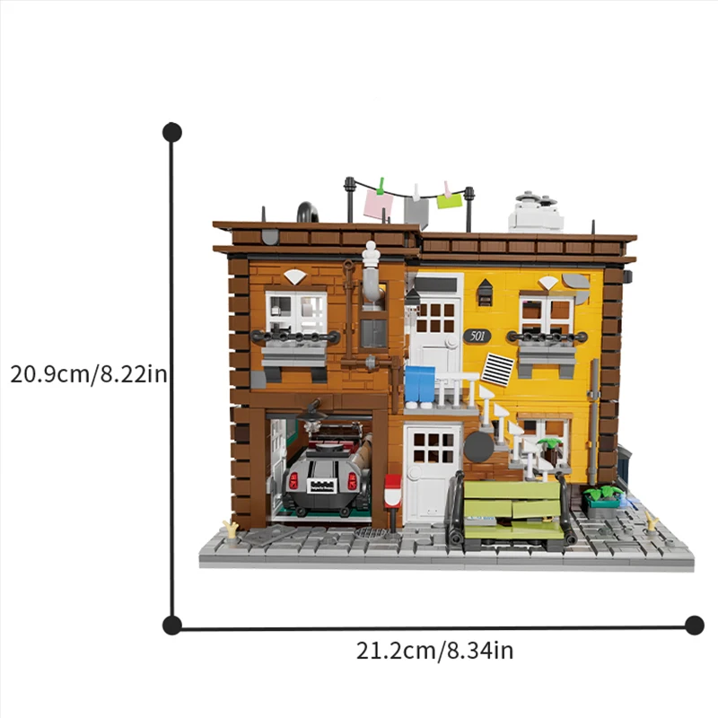 2284pcs Ashley's 2-verdiepingen Huis Bouwstenen Ashley Building Urban Street View Modulaire Bouw Bricks Speelgoed Volwassenen Geschenken