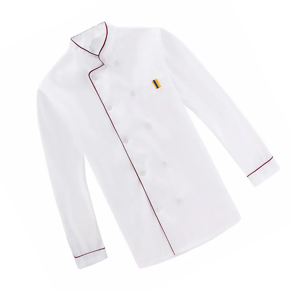 Camisa de Chef blanca para mujer, disfraz de uniforme, ropa holgada informal, chaqueta de manga larga, monos Unisex para niño