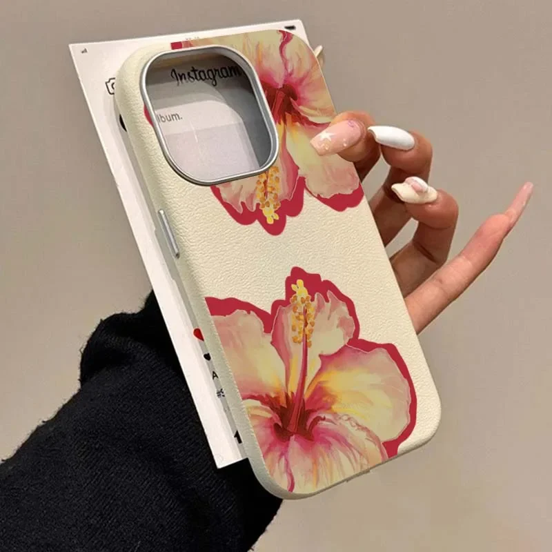 

Watercolor Hibiscus Flower Phone Case For Redmi 11 12 13 14 4G Xiaomi Redmi Note 10 11 12 13 14 Pro 5G 14C 13C 15C Fundas Cover