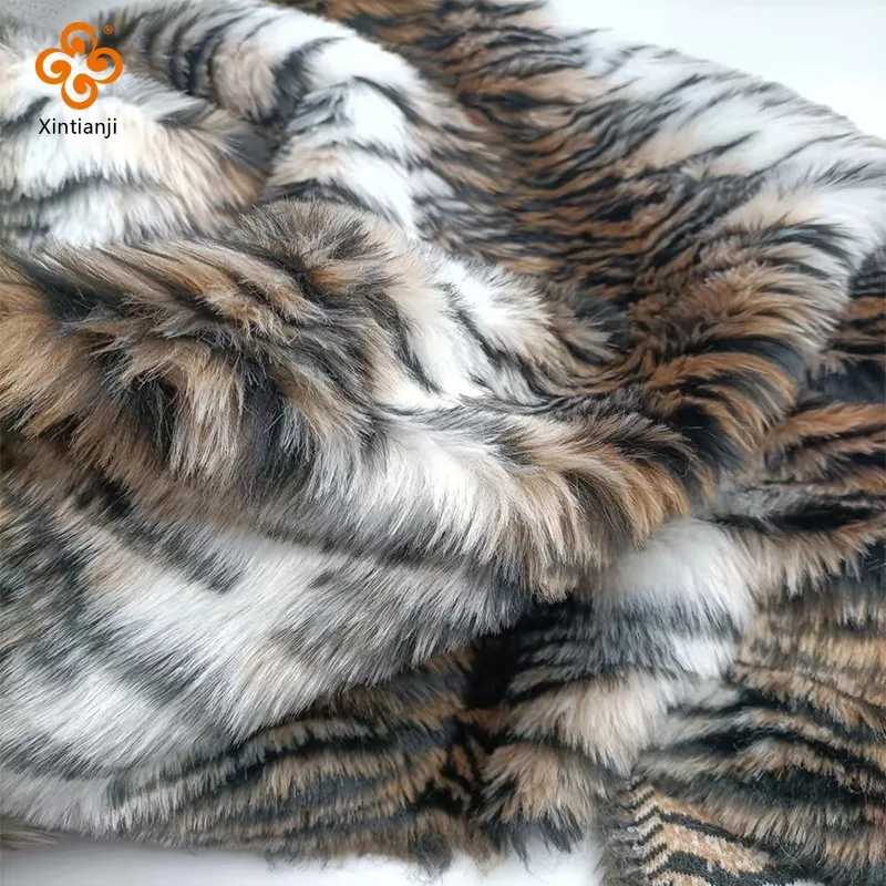 

Длинная плюшевая ткань из искусственного меха 2 см, имитация тигрового узора, искусственный мех, одежда для выступлений, верхняя одежда, сумка, материал для шитья своими руками