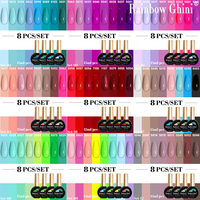 Rainbow Ghini 15ml 8pcs Gel Nail Polish Set Glitter Neon Red Salon Nails Set Gel Colors UV LED Semi-permanent Varnish Manicure ﻿