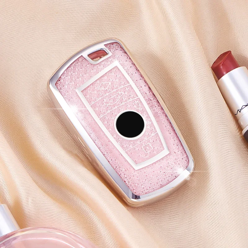 Car Female Key Case for BMW 1 3 4 5 Series 320i 530i 550i F20 F21 F30 F31 F25 F01 F02 Remote KEY Cover Holder Bag Accessories