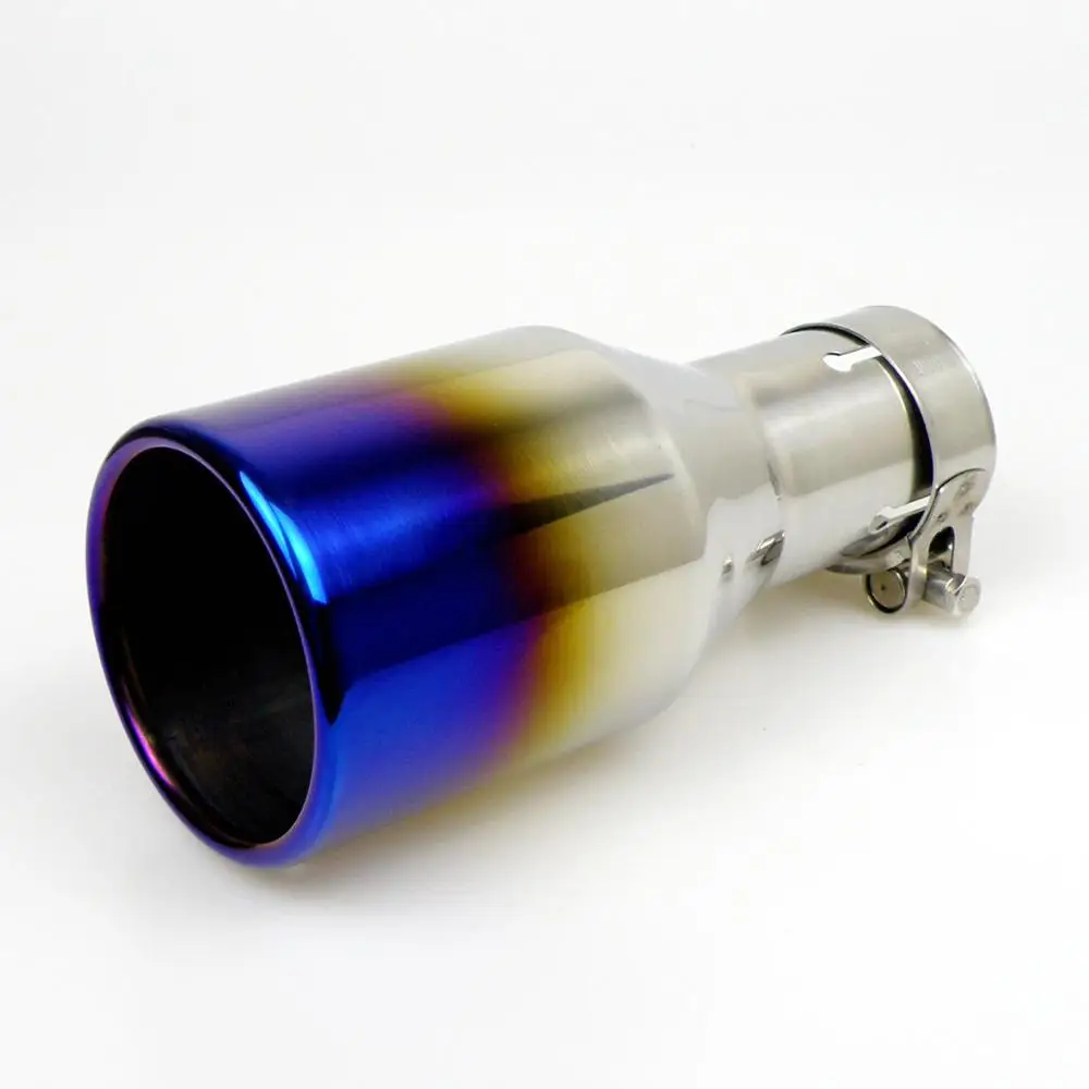 Car Universal Exhaust Pipe Muffler Tip Blue/Black/Silver Colour Plain End 304 Stainless Steel 51mm Inlet  Car Accessories