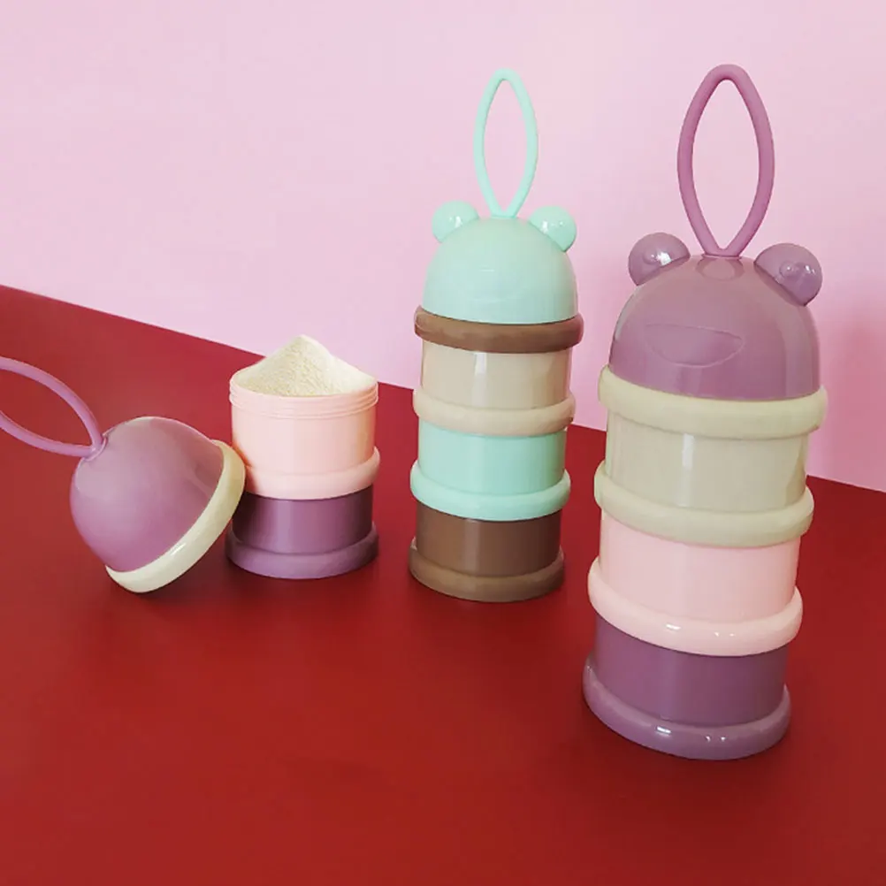 

4pcs Milk Powder Box Practical PP Material Portable Formula Dispenser Snack Fresh Keeping Baby Container Storage Travel