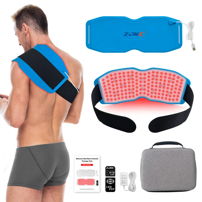 Portable 660nm 850nm 940nm Hot Pad for Pain Relief Red Infrared Light Therapy for Shoulder Back Pain Sprains Home Use