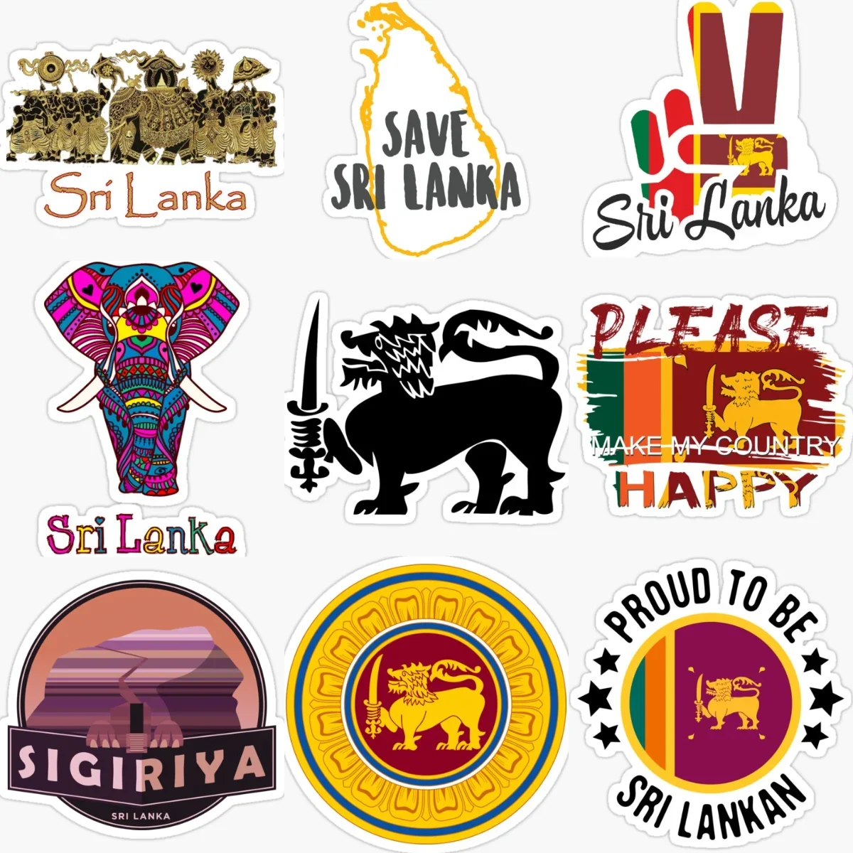 

Sri Lanka Flag Map Emblem Creative PVC Car Stickers for Car Van Bicycle Helmet Window Wall Decoration Accessorie