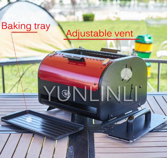 شواية كهربائية وفحم مزدوجة باستخدام شواية شواء منزلية خارجية ذات سعة كبيرة وفصل فحم الزيت وفرن شواء بدون دخان