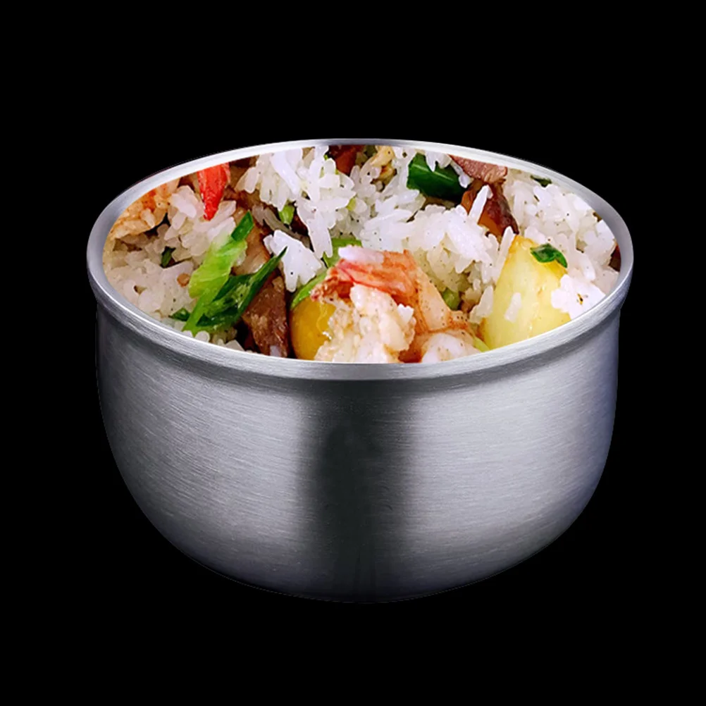 

304 Stainless Steel Double Wall Bowl Insulated Heat Resistant Rice Soup Noodles Bowl Kitchen Home Restaurant Use 13.5Cm