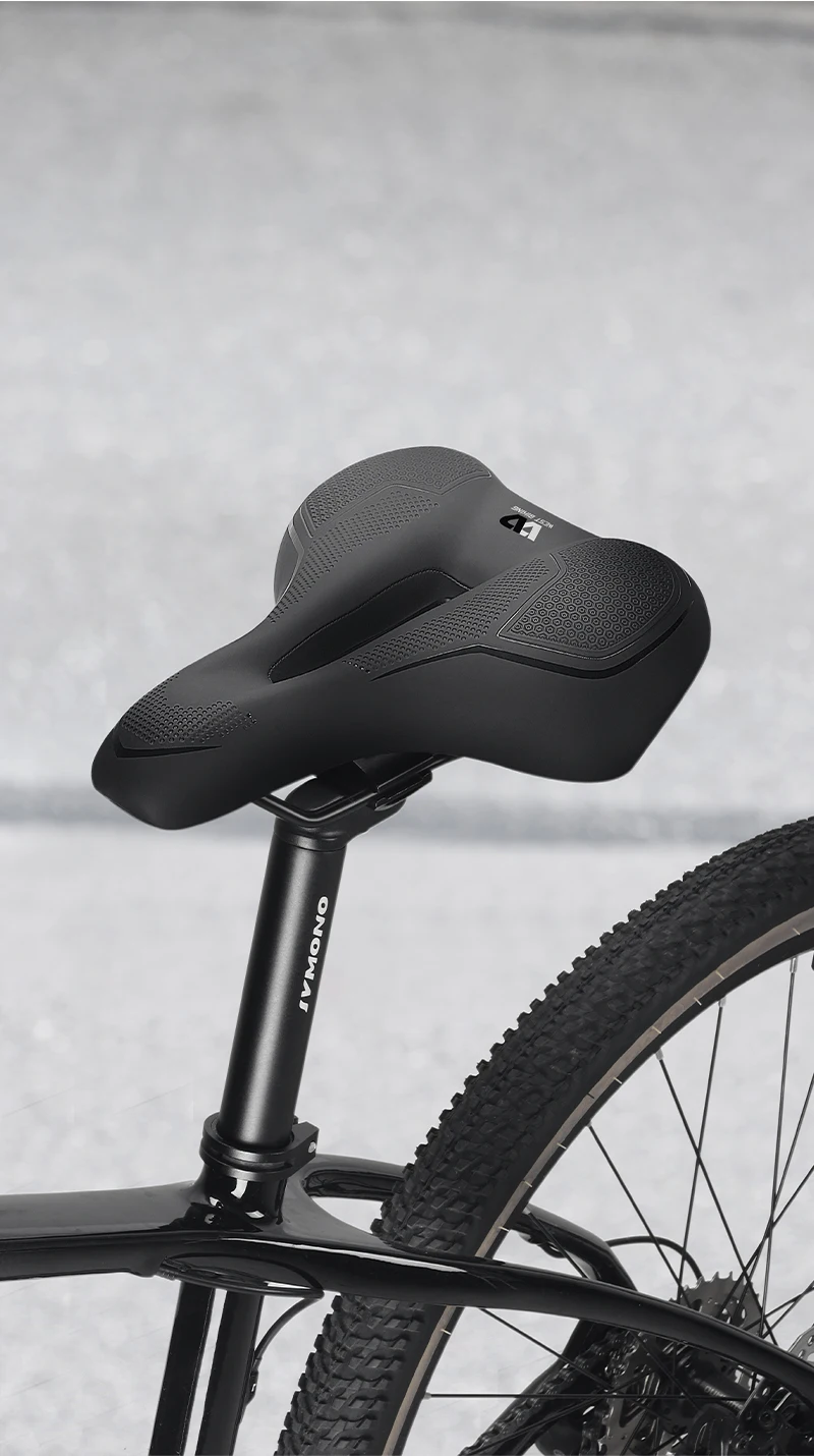 WEST BIKING Weicher Komfortabler Fahrradsattel Hochelastisch Stoßdämpfend MTB Rennrad-Sitz Hohl Atmungsaktiv Breiter Fahrradsitz – Detail 16
