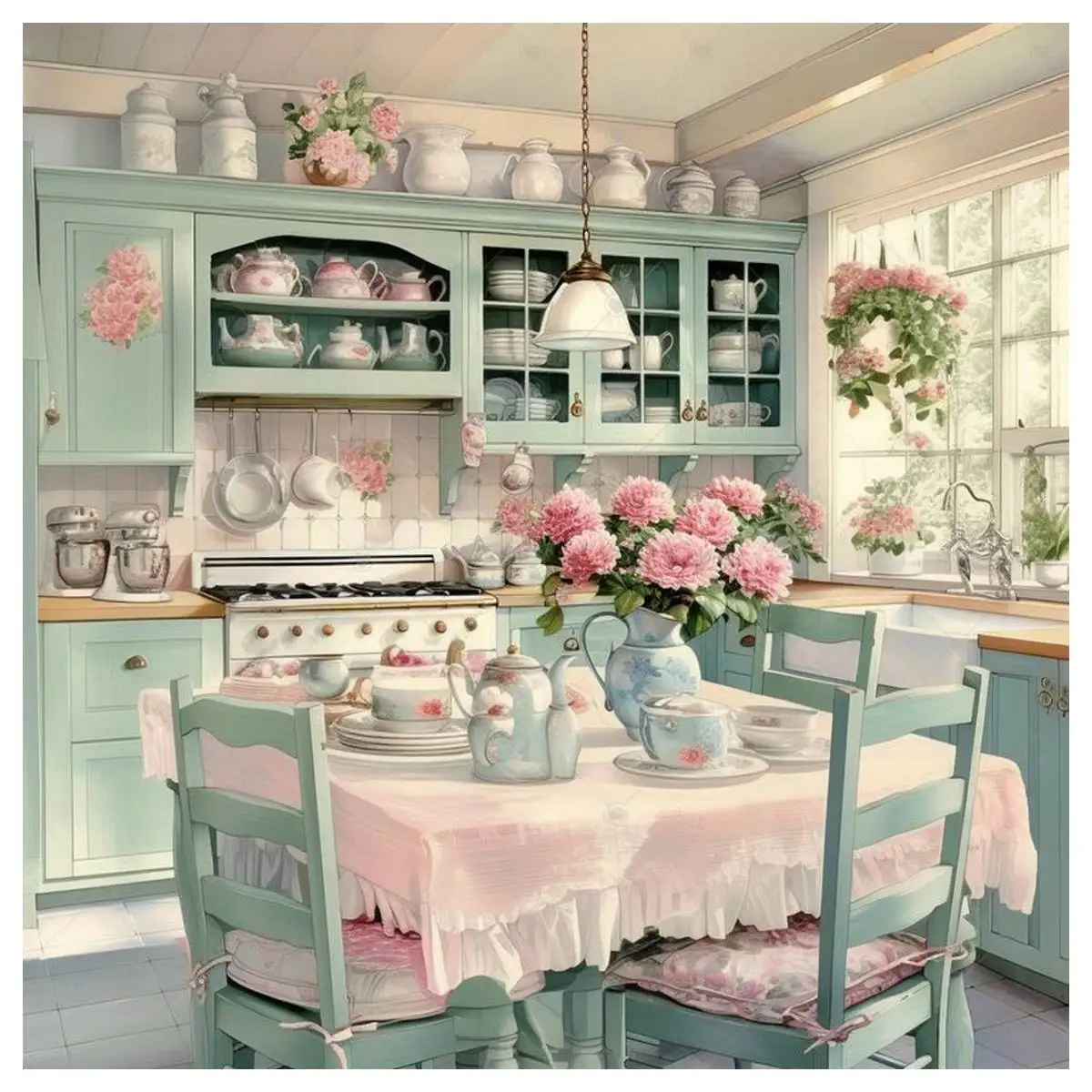 

Красивая кухня 50X50 см/19,7 дюйма, набор для вышивки крестом «сделай сам», 11CT/14CT, Новое поступление, набор для вышивания, хобби