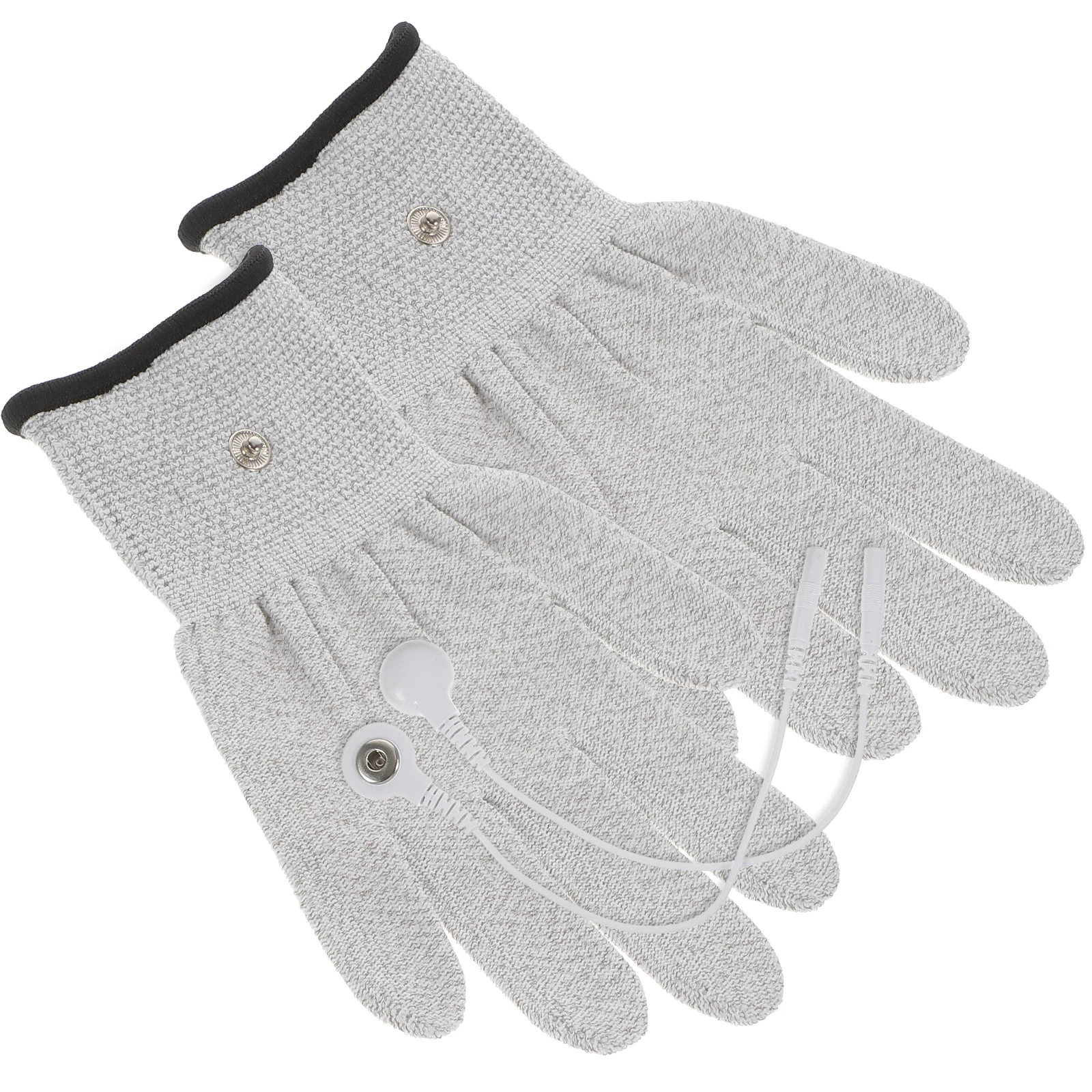 

2pcs Electric Therapy Gloves Electrotherapy Physiotherapy Grey Massage Mitts Conductive Breathable Absorbent Durable Use