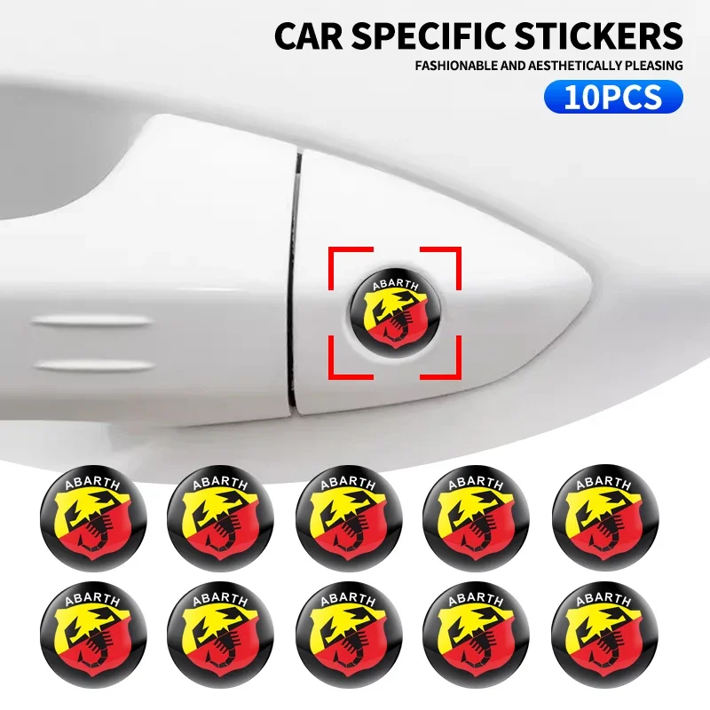 

10pcs Car Interior Sticker Logo Decorative Accessories For Abarth FIAT Punto 500 Tipo Stilo Palio Bravo Doblo Panda Ducato