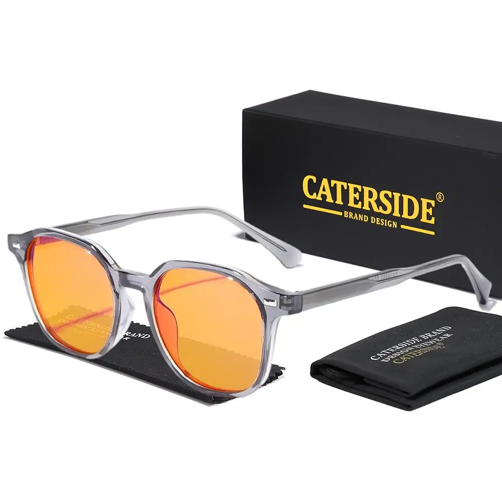 CATERSIDE Modische Herren Anti-Blaulicht-Brille AR Antireflexbeschichtete Gläser TR-90 Eckiger Rahmen 99% Schutz Gaming-Brille – Detail 9