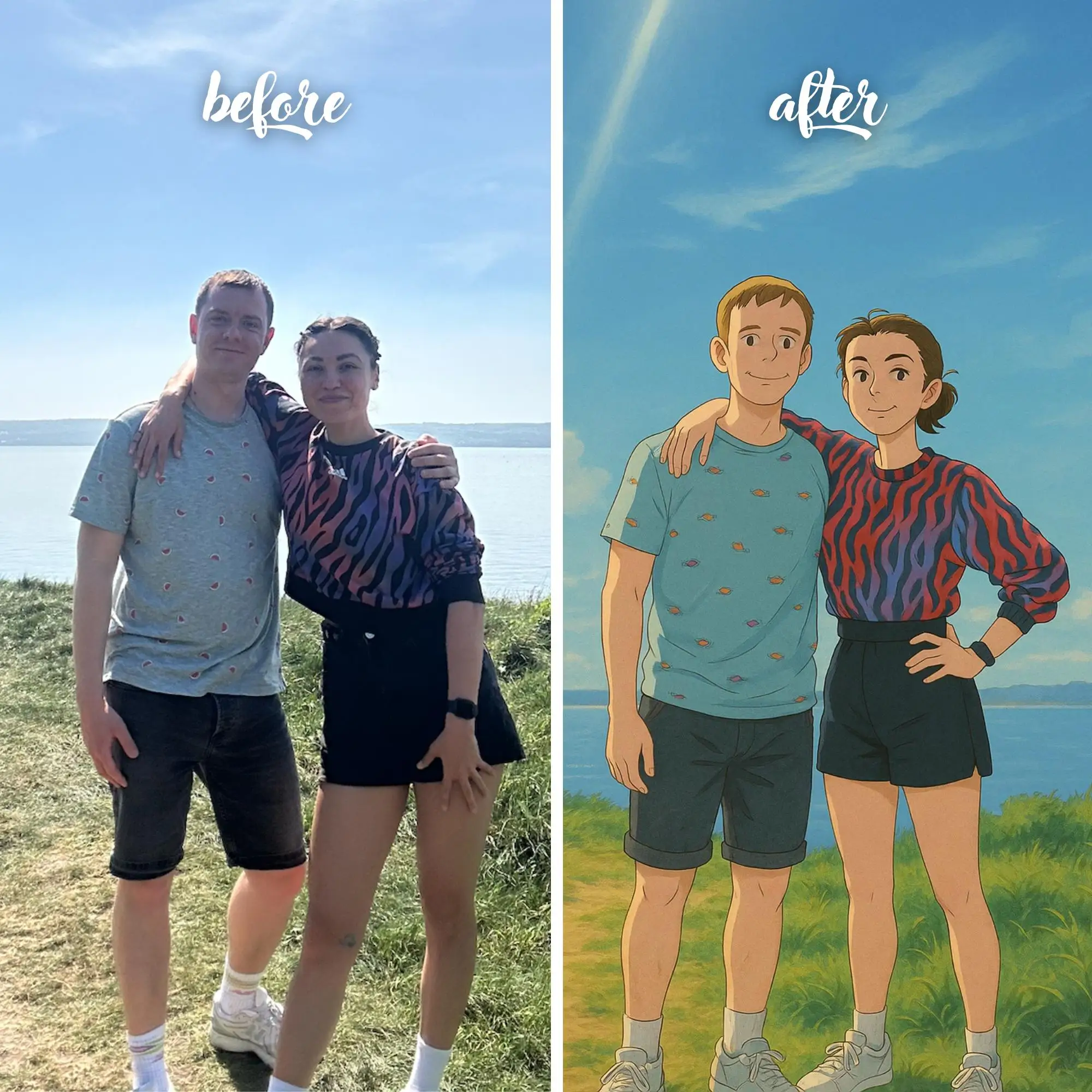 Custom Ghibli Style Anime Illustration, Manga Inspired Portrait,Whimsical Aesthetic Print,Decor Gift Portrait from Photo image 6