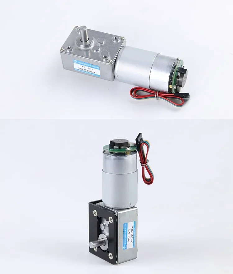 5840-555 Motore a ingranaggi a vite senza fine CC con codificatore 58mm * 40mm 12V 24V Velocità regolabile autobloccante CW CCW 60KG.CM 12RPM-471RPM