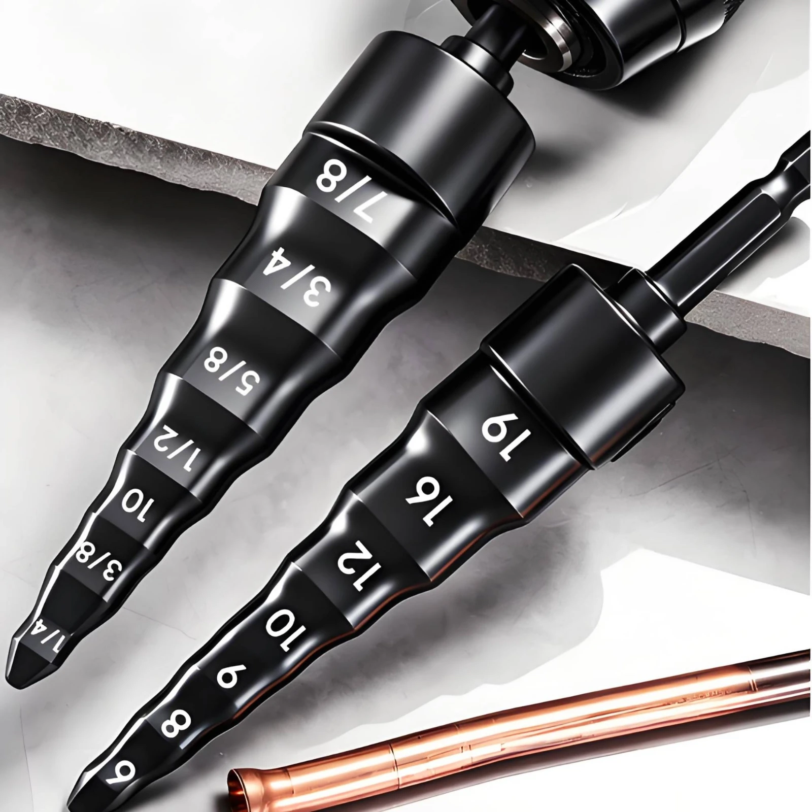 Tube Expander Attachment 7-in-1 Stepped Tube Expander Pipe Flaring Tool Electric Rapid-Swap for Plumbers
