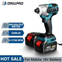 Drillpro 388VF Cordless Brushless Electric Screwdriver 1/4 inch Power Tools Drill Driver + LED Light For Makita 18V Battery