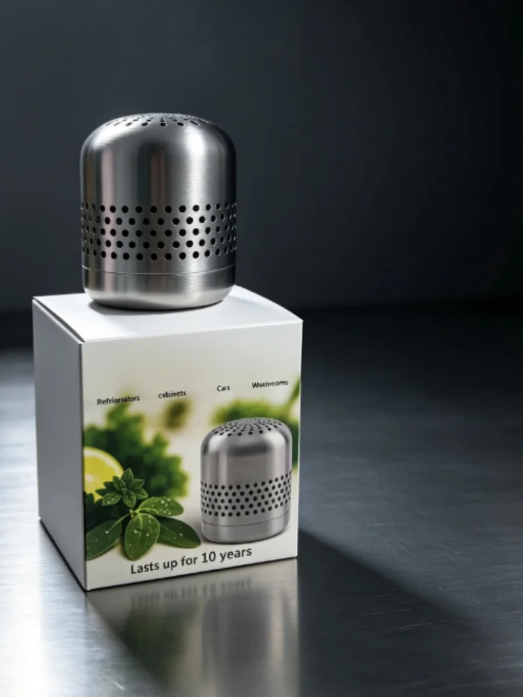 Edelstahl Auto-Geruchsentferner Deodorierender Würfel Fortschrittliches Nano-Katalysator-Material Fahrzeug-Luftreiniger Geruchsbeseitiger – Detail 13