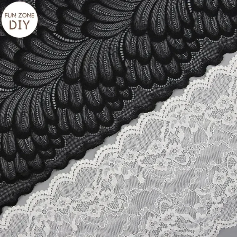 FZdiy 22cm White Black Lace Fabric Webbing Decoration Love Gift Packing Ribbon DIY Sewing Craft Supplies Fall Plate Lace Decor