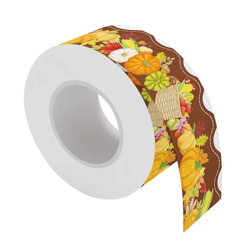 Reliable20m Thanksgiving Scalloped Sticker Bulletin Board Borders Cork Board Decor Classroom Locker Room Offices Breite 7CM Durab