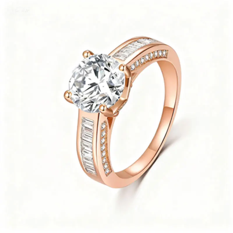 

Кольцо из стерлингового серебра с 2-каратным муассанитом, закрытая оправа, трансграничный бестселлер TEMU, новая модель, прямая оптовая продажа f