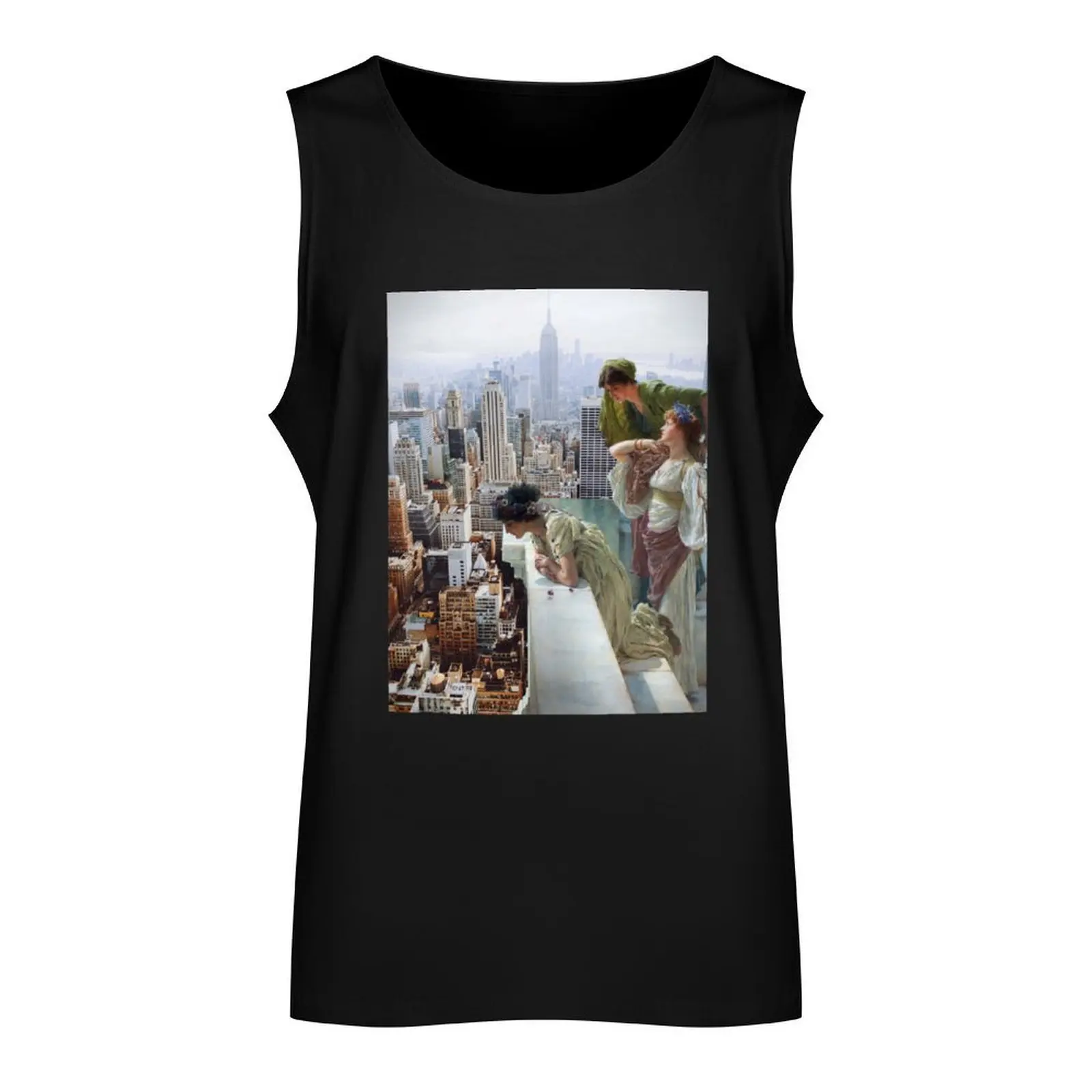 manhattan view Tank Top Man sleeveless shirt gym clothing men anime gym shirt man