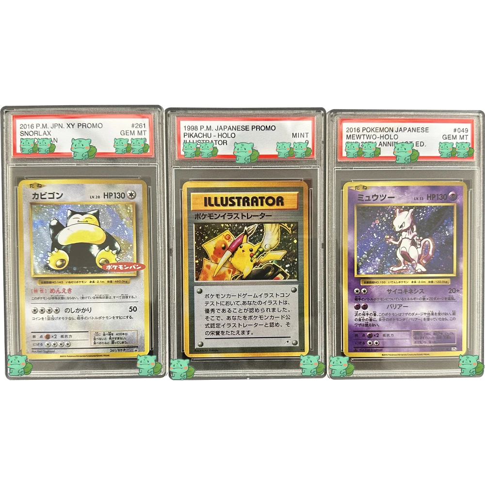 

Anime PTCG Graded Collection Cards P.M. PROMO ILLUSTRATOR MEWTWO-HOLO SNORLAX GEM MT10 Card Holographic Label Child Gifts