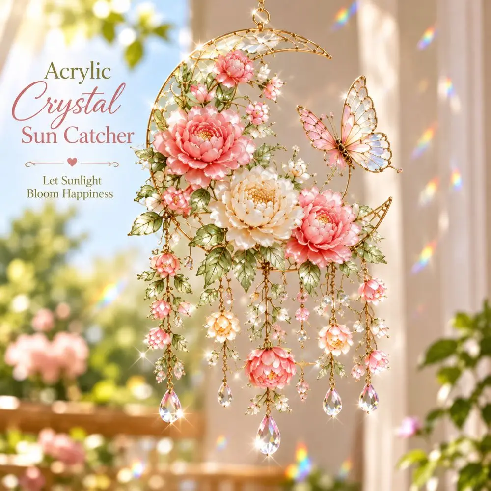 Colourful Sunlight Catcher Hanging Decorations Handcrafted Crystal Pendant Indoor & Outdoor Use Crystal Wind Chime For Outside