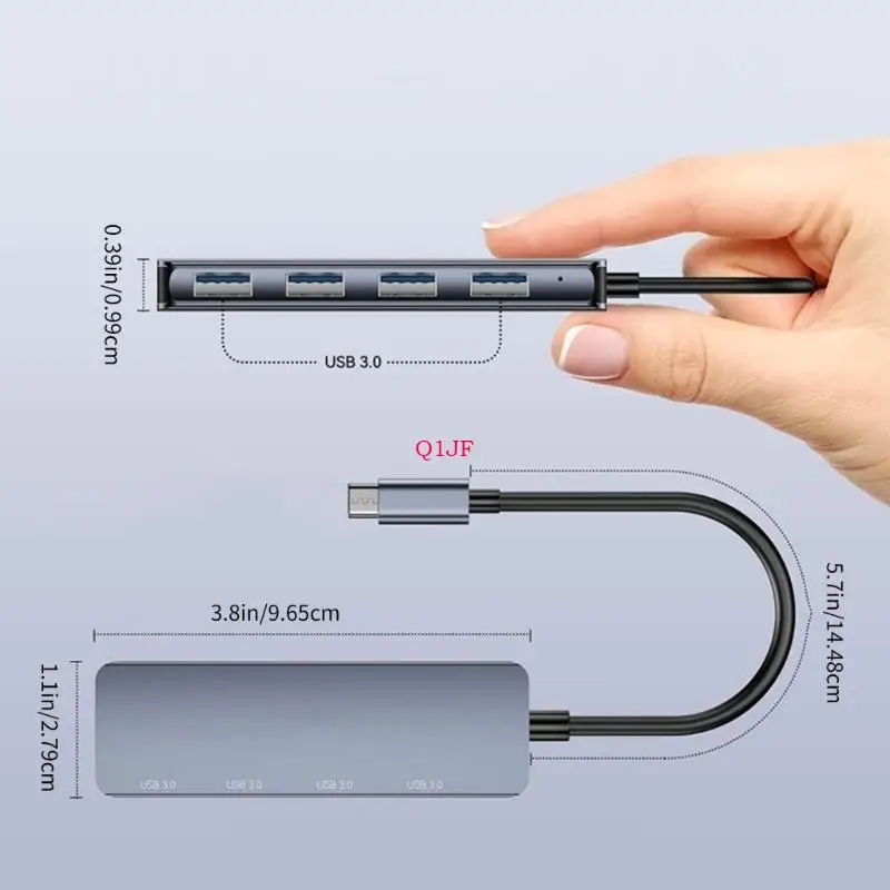 Q1JF USB C/USB nam đến 4 USB Bộ chuyển đổi cáp nữ