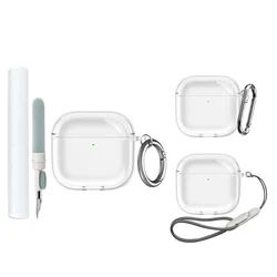 Simplicity Solid Color Transparent Earphone Case Cover For AirPods 1 or 2 3 4 Pro 2 Cases Silicone Cover bags