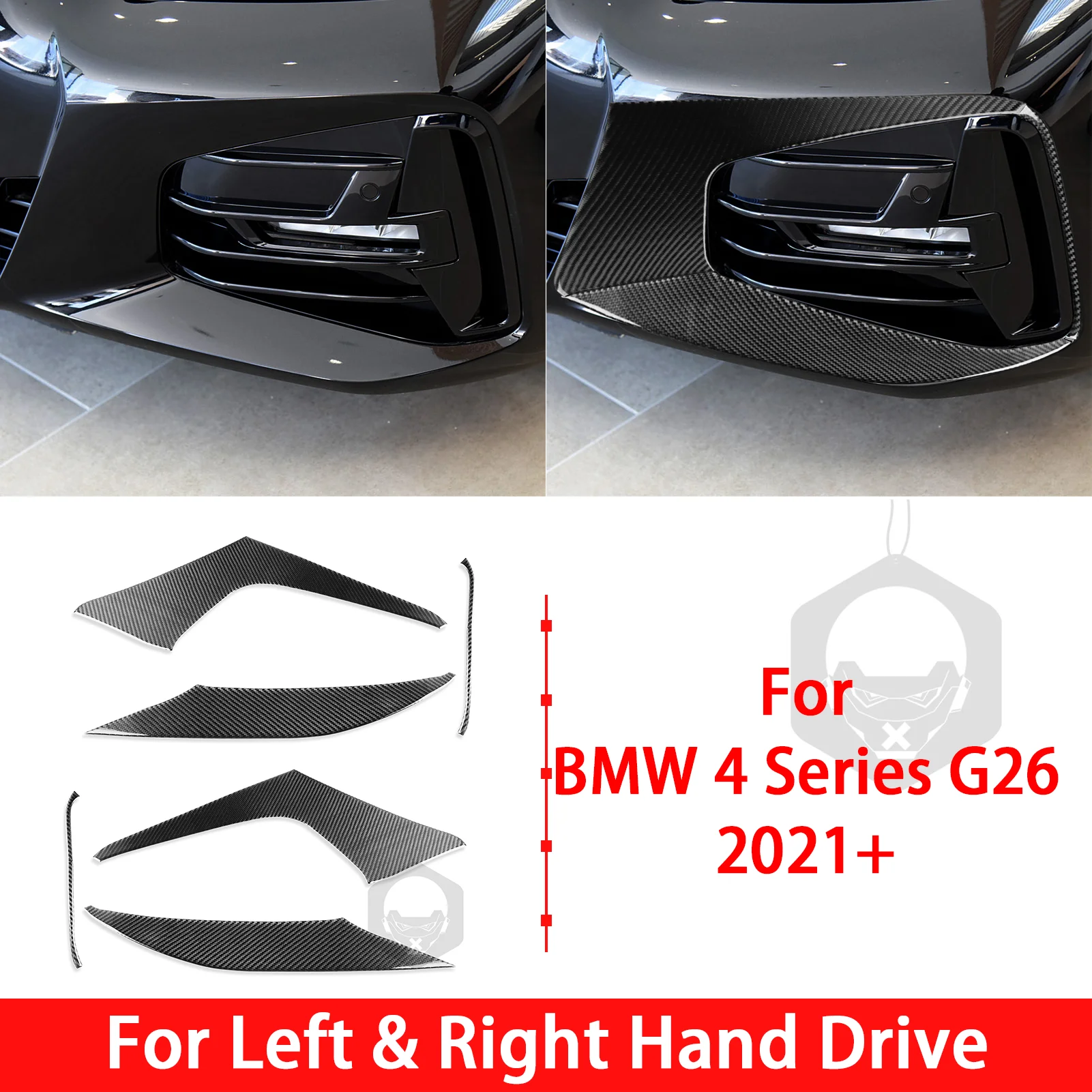 For BMW 4 Series G26 2021+ 4-Door Real Carbon Fiber Sticker Front Side Fender Air Vent Cover Car Exterior Decoration