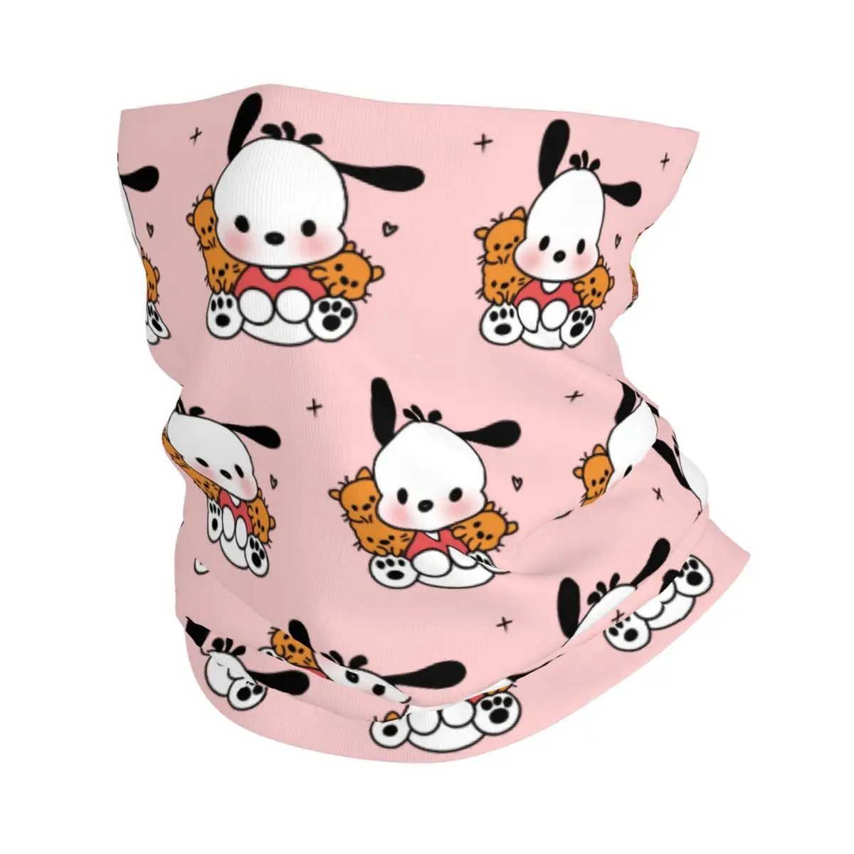 Custom Pochacco Pink Bandana Neck Warmer Women Men Winter Hiking Ski Scarf Gaiter Kawaii Face Cover