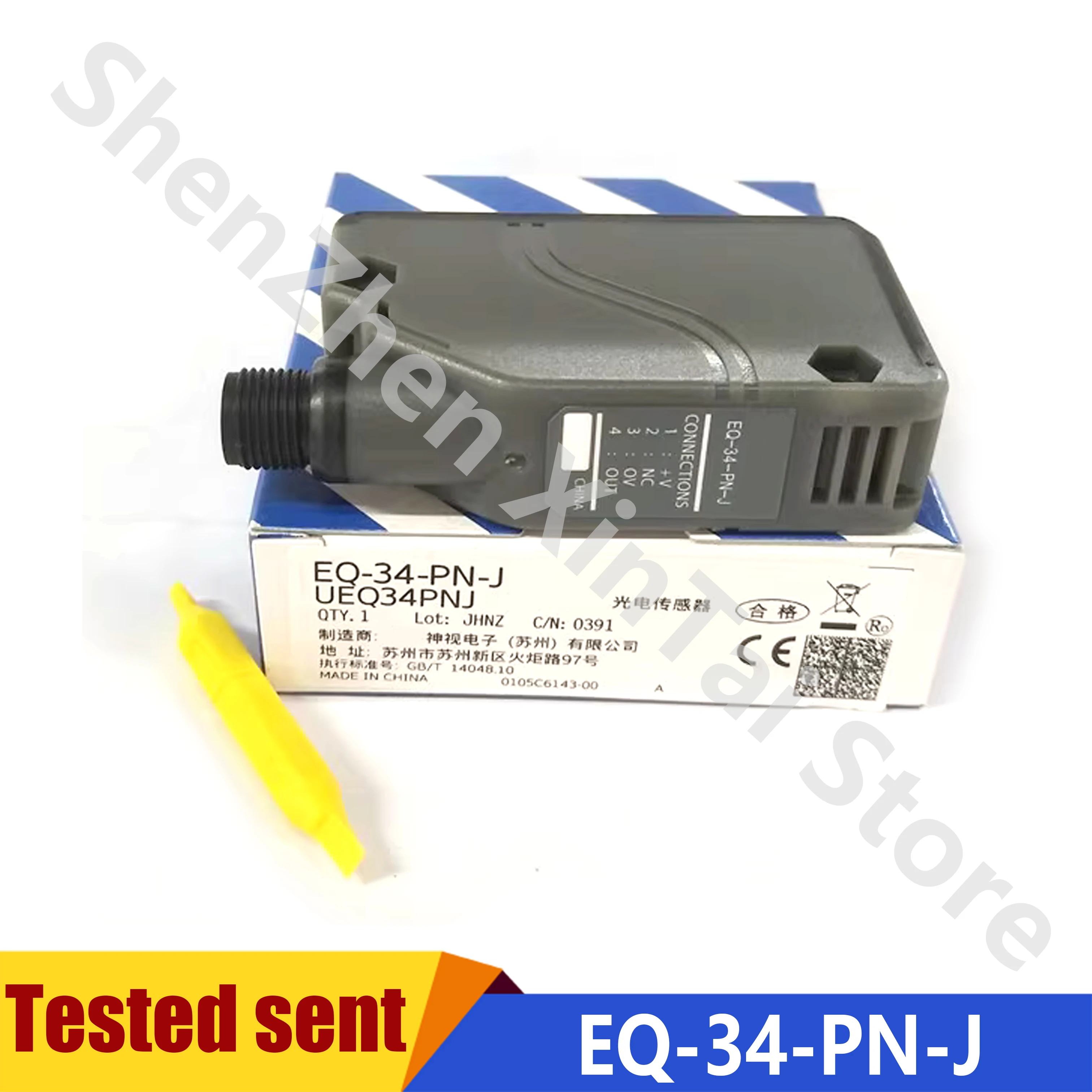 New Original EQ-34-PN-J Background Suppression Photoelectric Sensor - PNP - M12 4 Pin