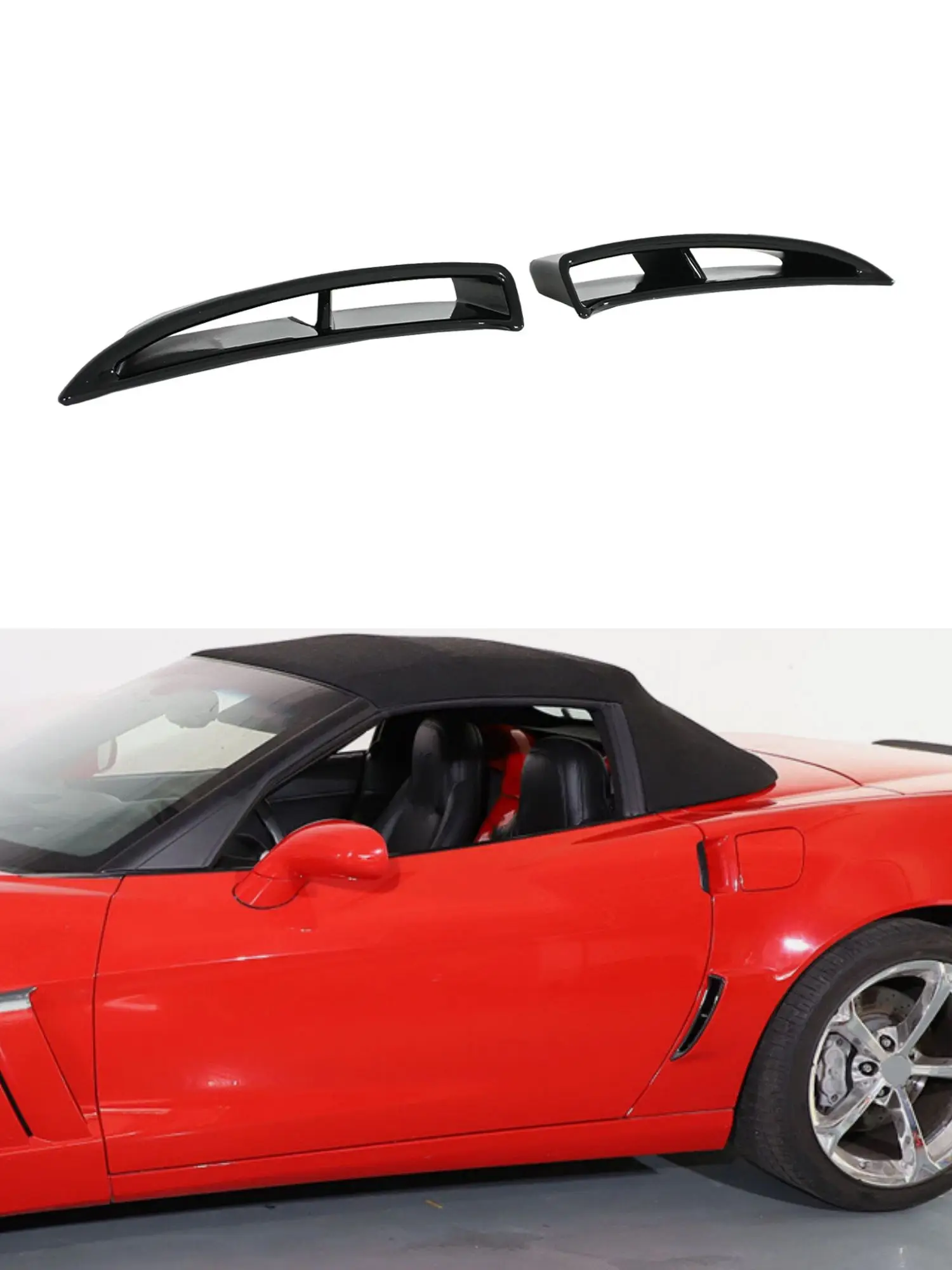 Zestawy karoserii z włókna węglowego, malowane na czarno, szerokie, z błyszczącym wykończeniem, z wlotami powietrza na tylnych błotnikach, do Chevroleta Corvette C6 Z06 2005-2013. — 2