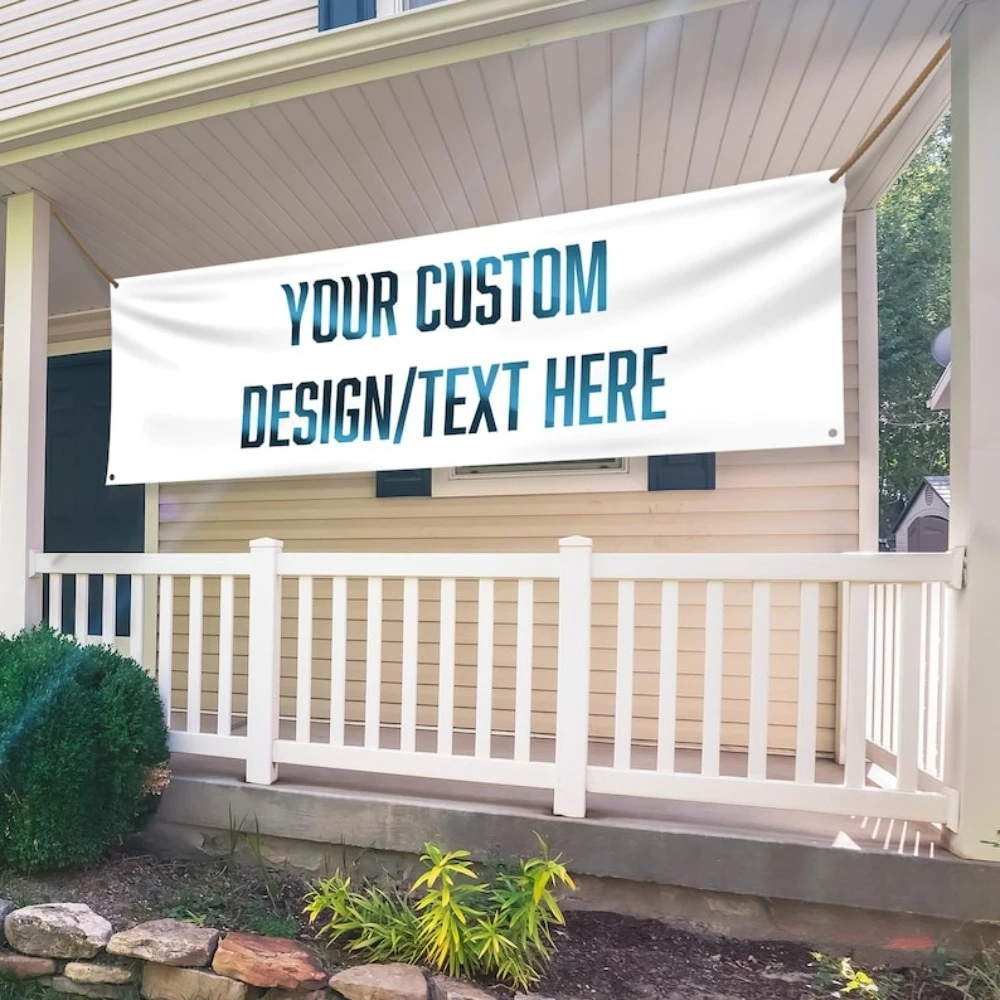 لافتة بوليستر مخصصة مع أي نص/شعار/نمط، و10 حمالات للأعمال وأعياد الميلاد والحفلات وحفلات الزفاف وأعياد الميلاد