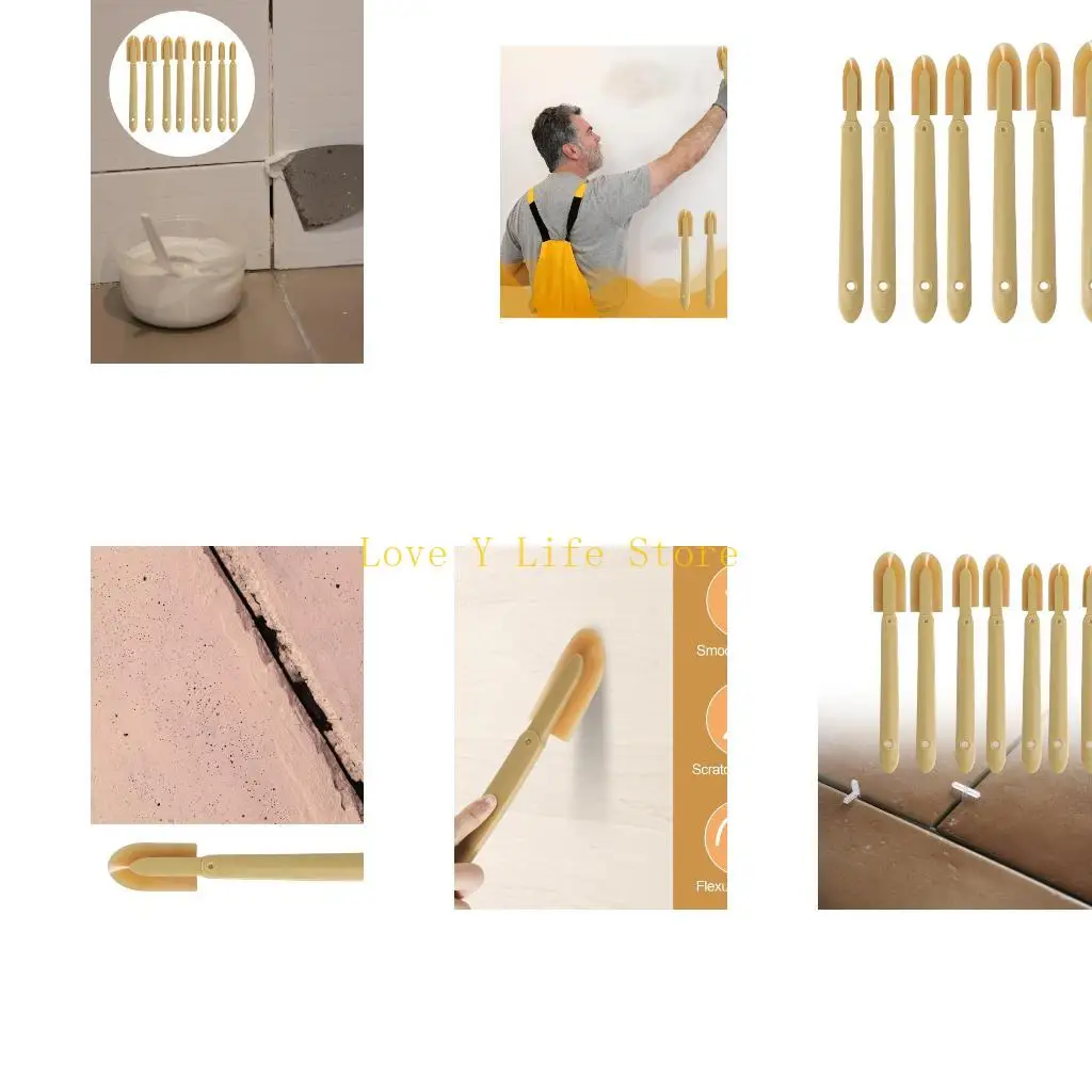 

L74C 8Pcs Flexible Silicone Tool Set with Multi Shapes Gaps Cleaning Tool for Easy Caulking Application on Various Surfaces