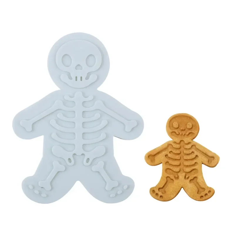 2020 1PCS Halloween Cookie Cutter 3D Plastic Gingerbread Skeleton Biscuit Mold Fondant Pastry Dough Christmas Cake