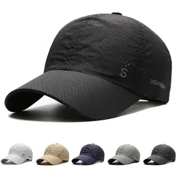 Casquette de baseball en maille pour homme et femme, protection contre l'humidité, séchage rapide, chapeau de pêche, pare-soleil respirant et réglable, original, été