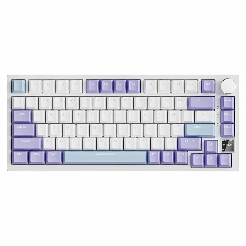 Ajazz-Teclado Mecânico Sem Fio para Jogos com Tela, USB, RGB, BT, Com Fio, 75%, 2.4G, AK820Pro