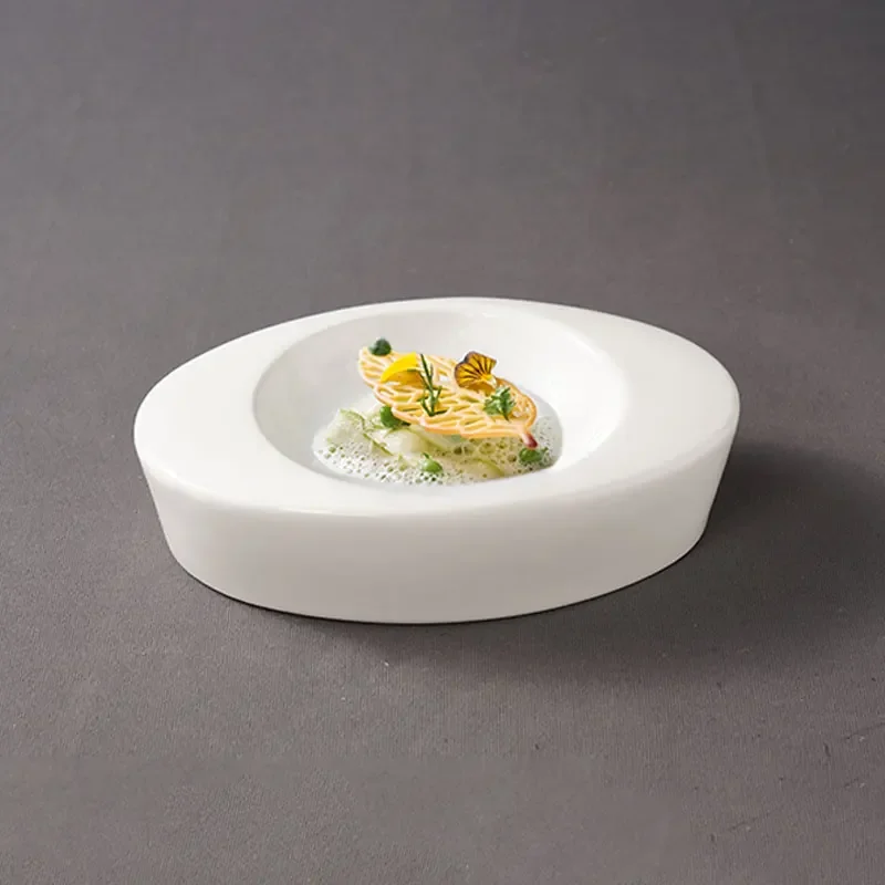 Drum-shaped Ceramic Plate, Japanese Plate, Hotel Restaurant, High-grade Artistic Conception Plate, Thermal Insulation Tableware.