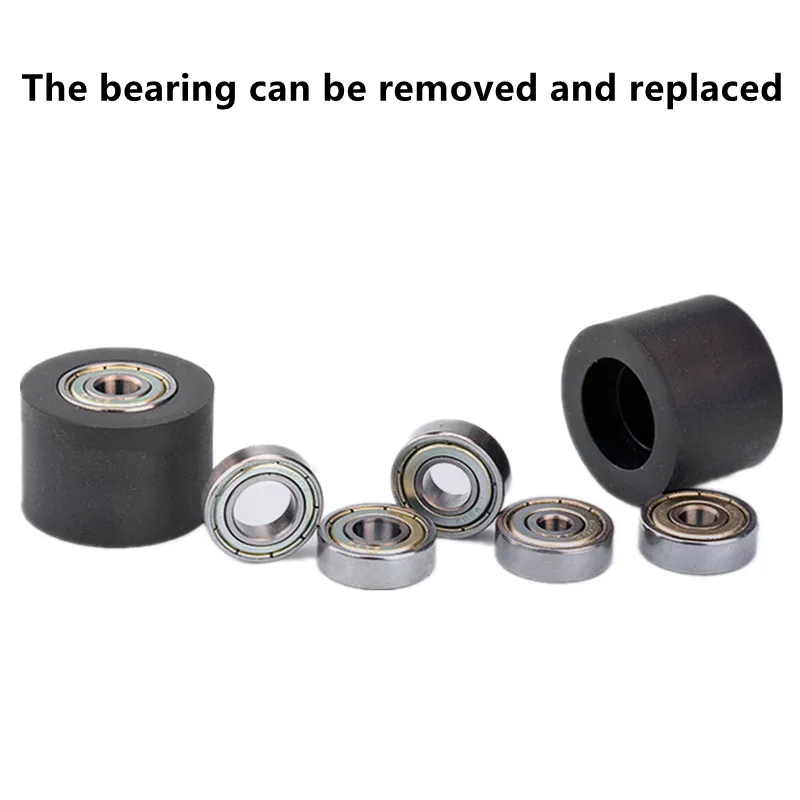 10pcs/50pcs Plastic coated bearing 6*30*20mm 626ZZ PU Soft Rubber Roller Guide Wheel Flat Pulley 6x30x20