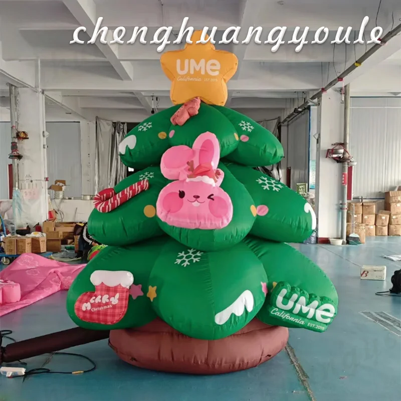 Inflatable Christmas tree and rabbit socks air model Christmas festival display outdoor activities decorative props