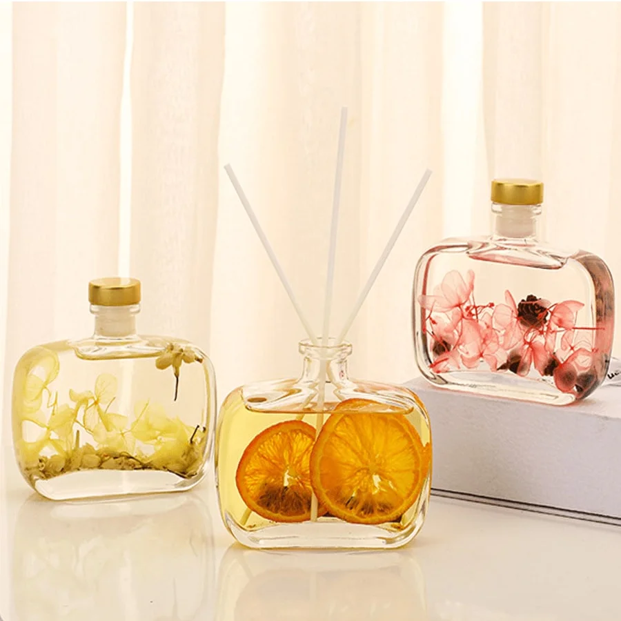 100ml Flower Scent Flameless Reed Diffuser Lemon Osmanthus Aromatherapy Essential Oil Long-Lasting Air Freshener Home Decoration