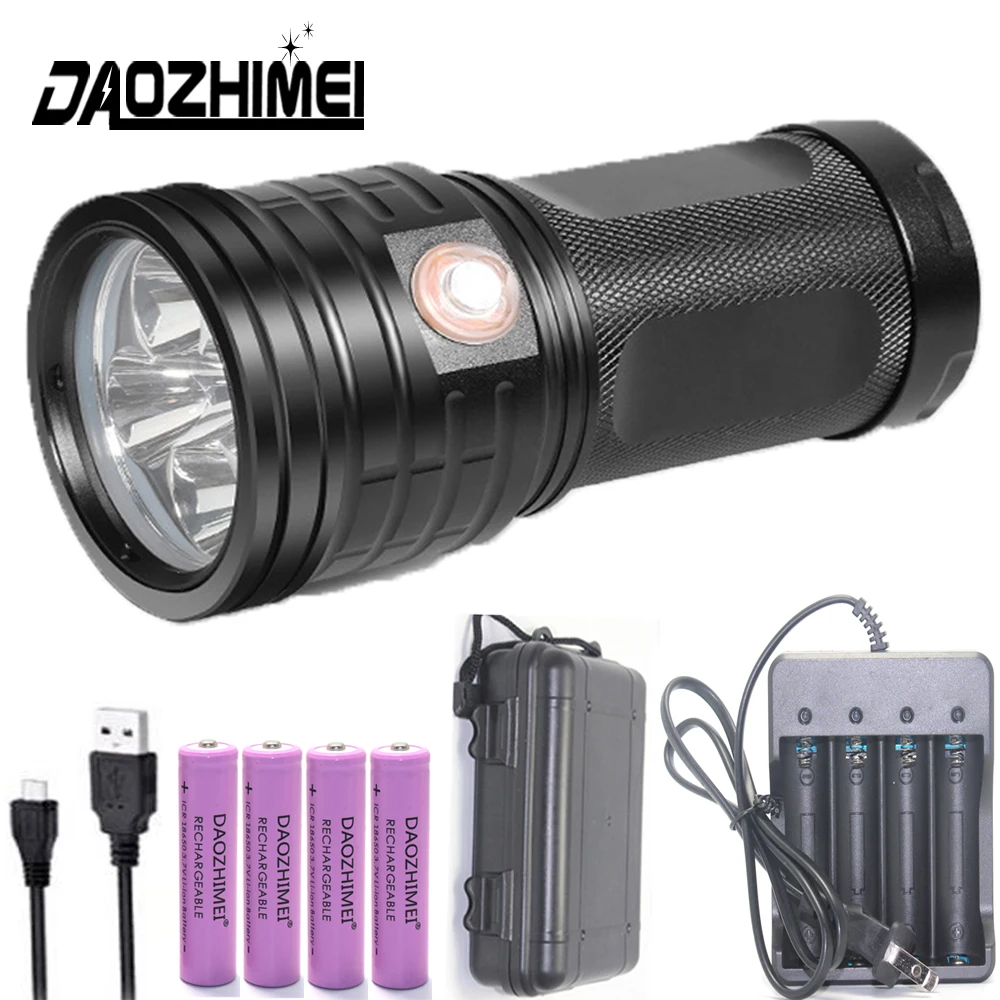 

High Power 18* T6 LED Flashlight 3-Mode Super Bright USB Charging Hunting Torch Headlight Outdoor Camping, Hiking Light