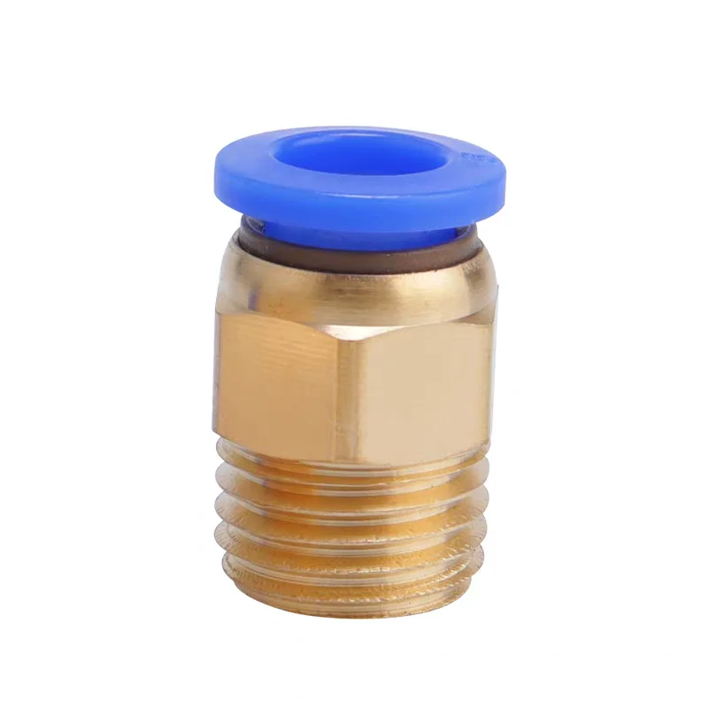 10PCS/50PCS Brass Pneumatic Quick Connector Push To Connect Fitting PC External Thread Straight Air Fitting for Air Compressor