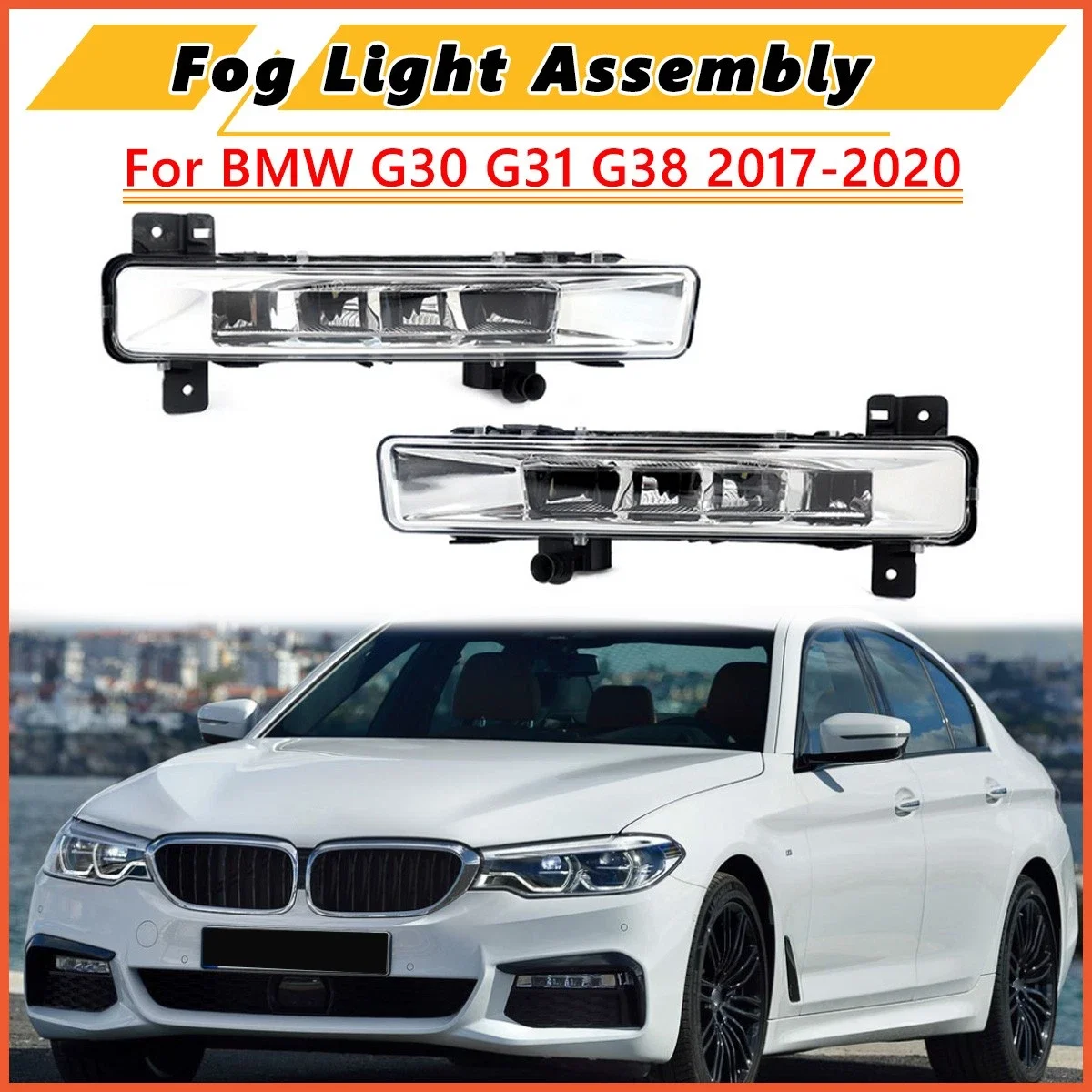 Для BMW G30 G31 G32 530E 530I 540I M5 M550I 2017-2020 63179477171 63179477172 Пара передних светодиодных противотуманных фар и дневных ходовых огней.