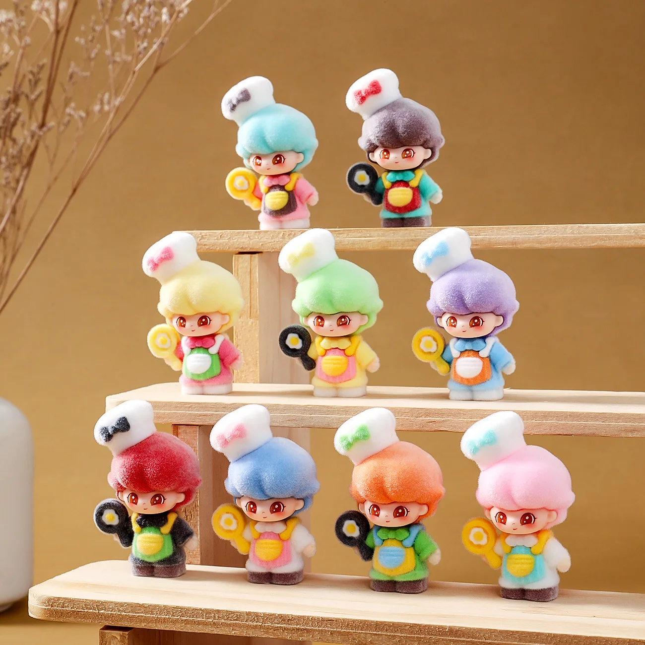 

9pcs cute chef bit of cute doll tide play tabletop ornaments