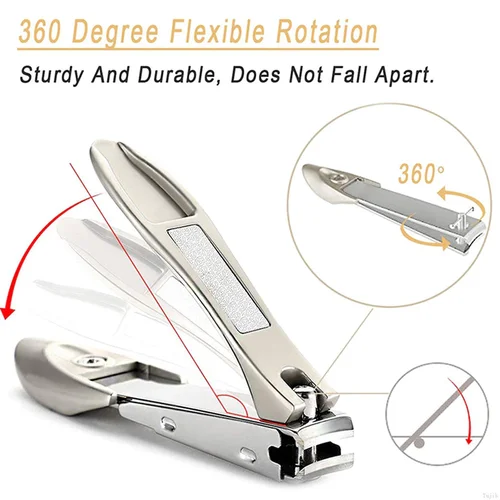 Imagen 2 del producto Cortauñas antisalpicaduras de acero inoxidable, cortador de uñas grande y afilado, herramientas de manicura, recortador de uñas de diseño biónico para uso doméstico