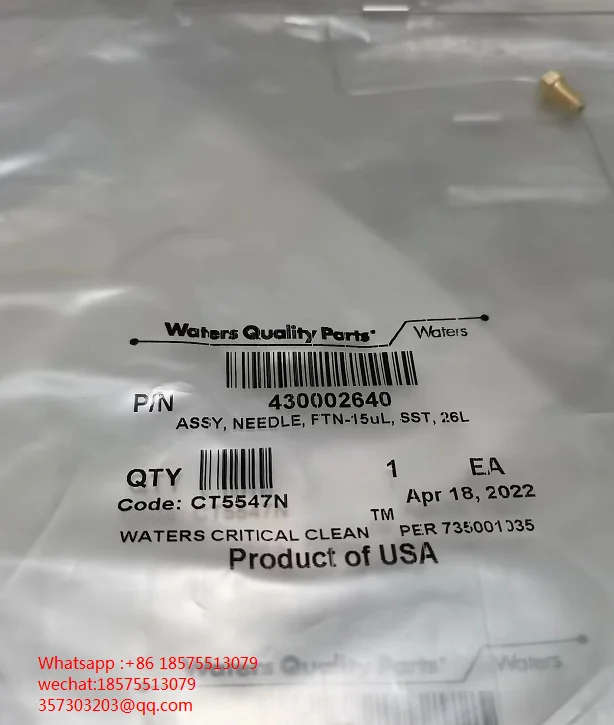 

For Waters 430002640 HPLC/UPLC FTN Injection Needle, 15uL New Unopened